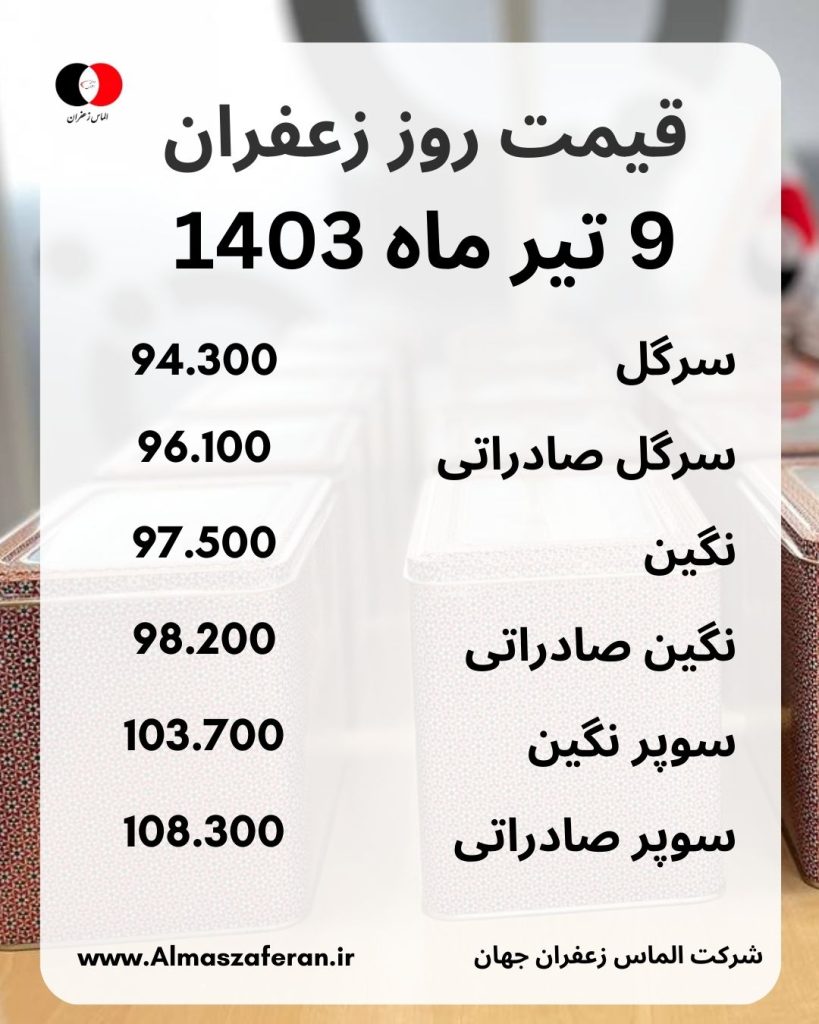 قیمت زعفران 9 تیرماه - الماس زعفران جهان